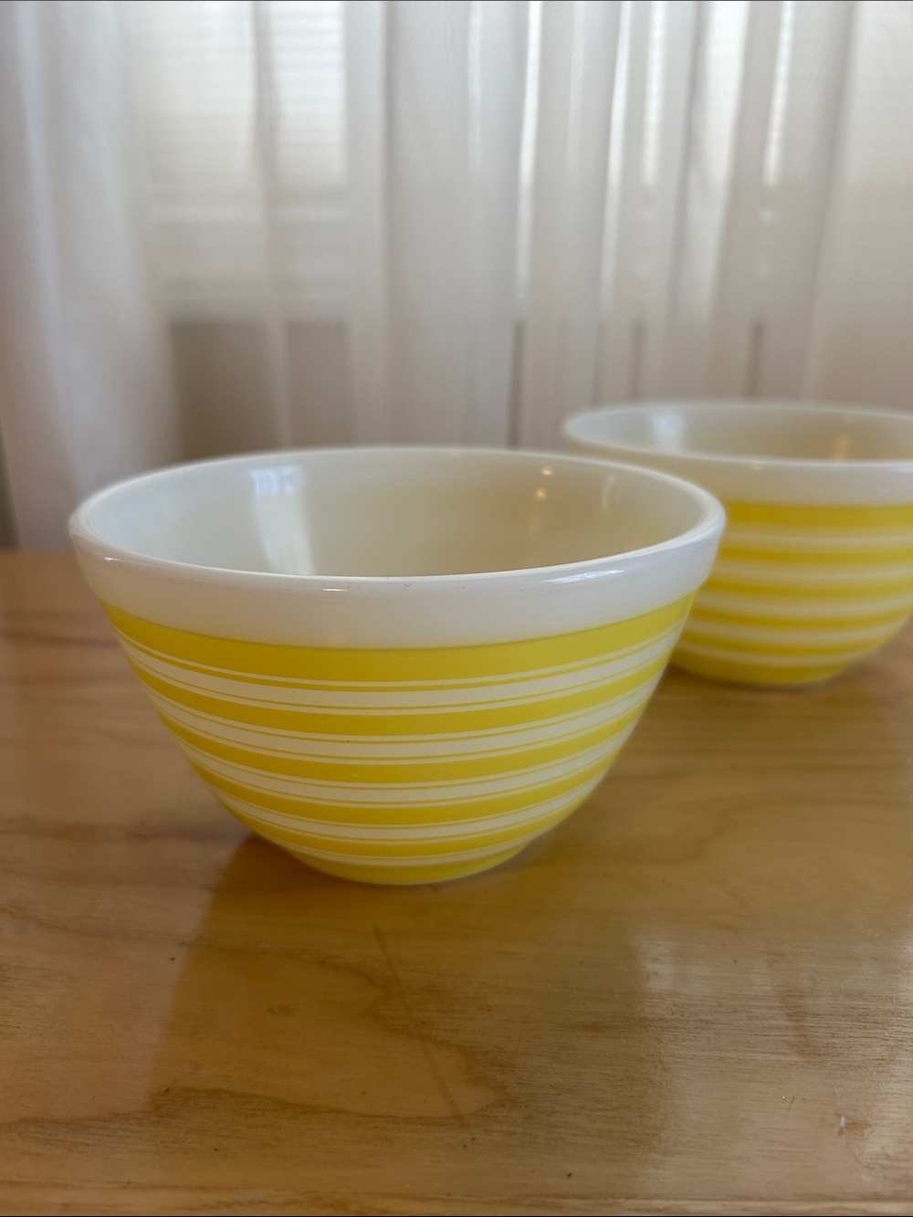 Yellow Striped Ceramic Serving Bowl - Home Dining